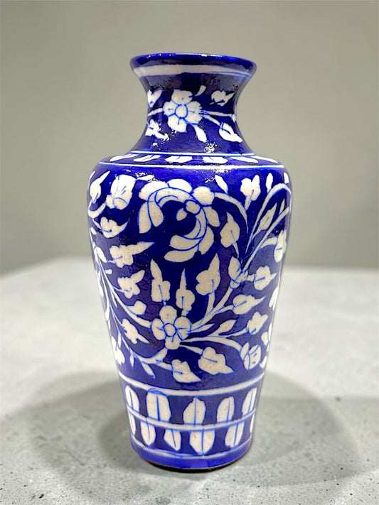 8-inch Blue Pottery Vase