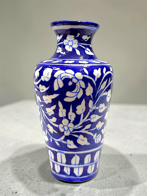 8-inch Blue Pottery Vase