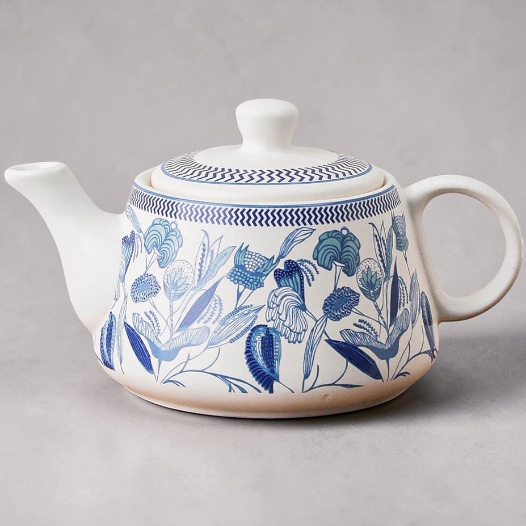 Indigo Bloom Tea Set (1 Kettle + 6 Cups Tea Set)
