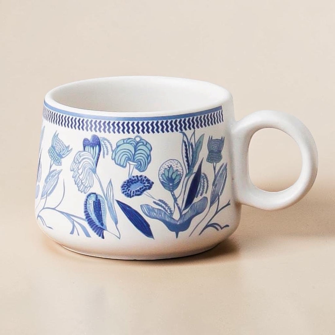 Indigo Bloom Tea Set (1 Kettle + 6 Cups Tea Set)
