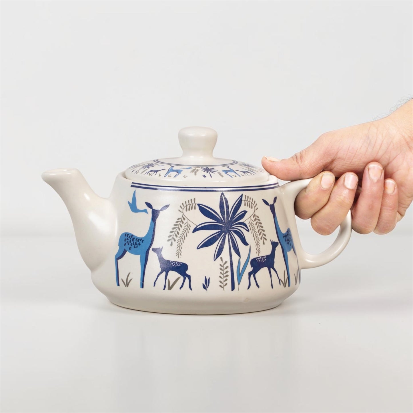 Blue Forest Deer Tea Set (1 Kettle + 6 Cups Tea Set)