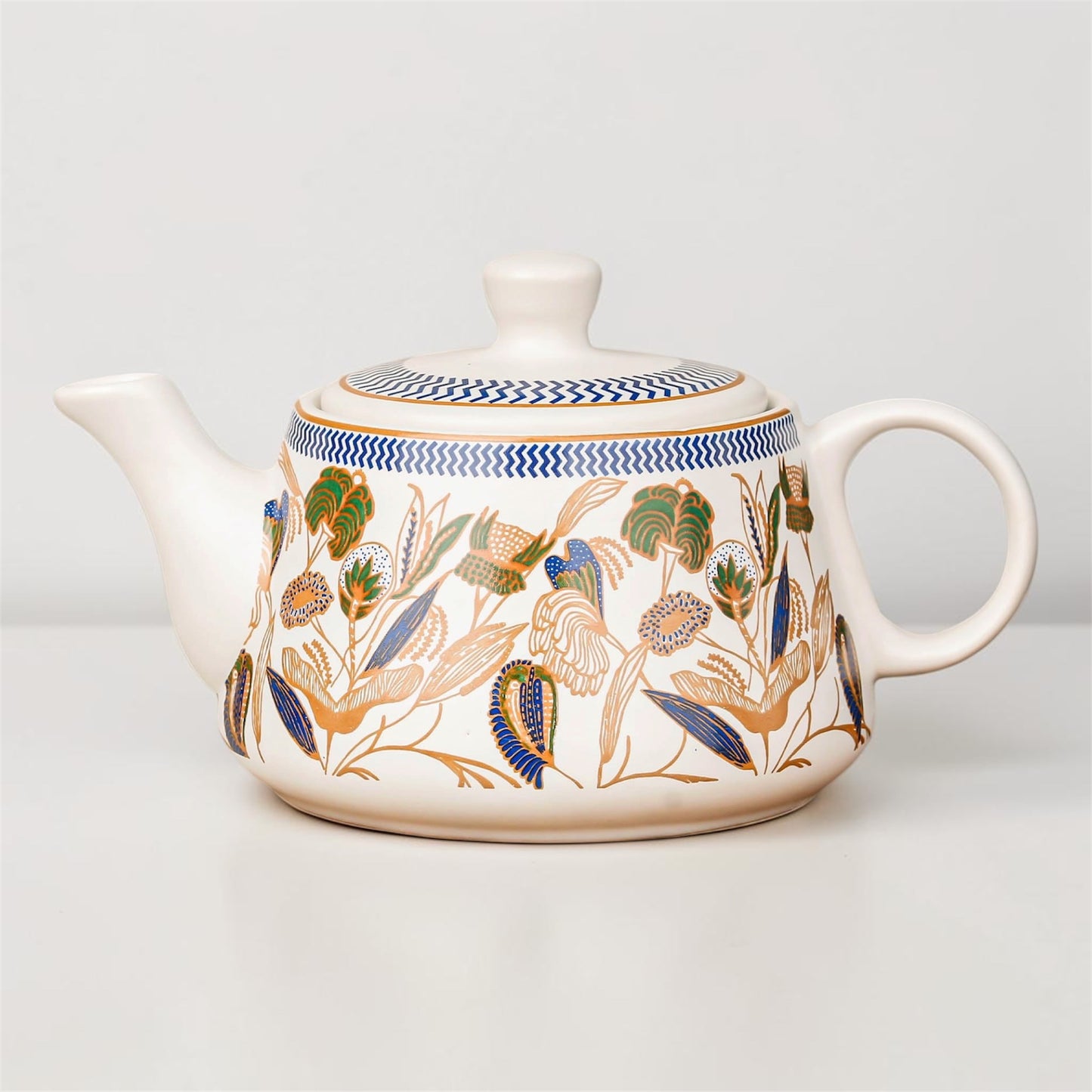 Bronze Bloom Tea Set (1 Kettle + 6 Cups Tea Set)