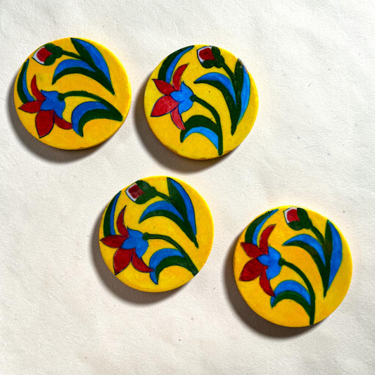 Handcrafted Blue Pottery Coasters