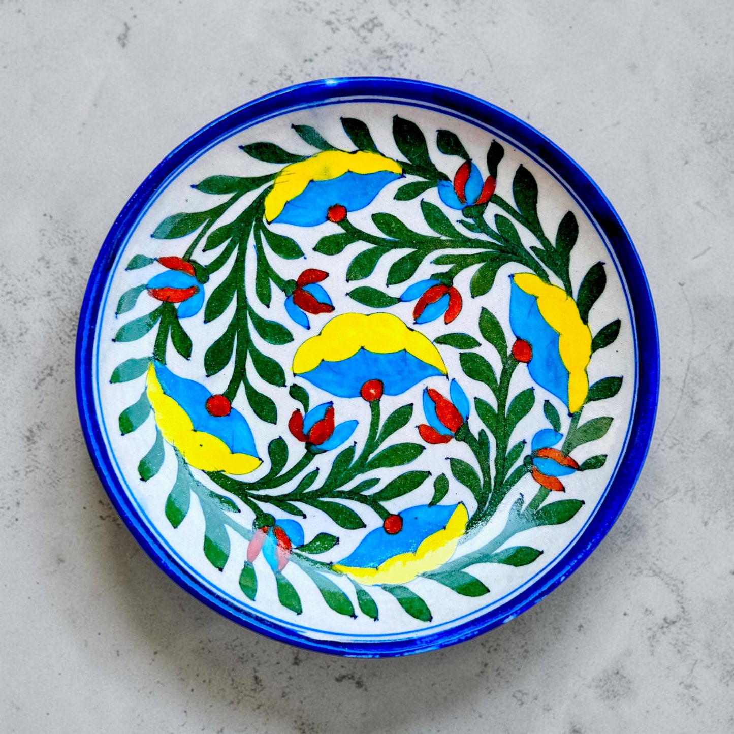 8-Inch Blue Pottery Plate