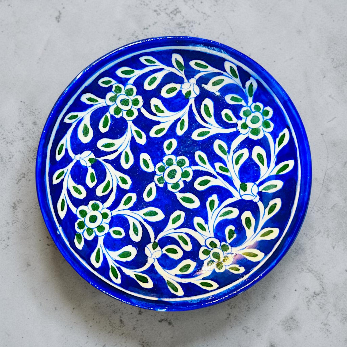 8-Inch Blue Pottery Plate