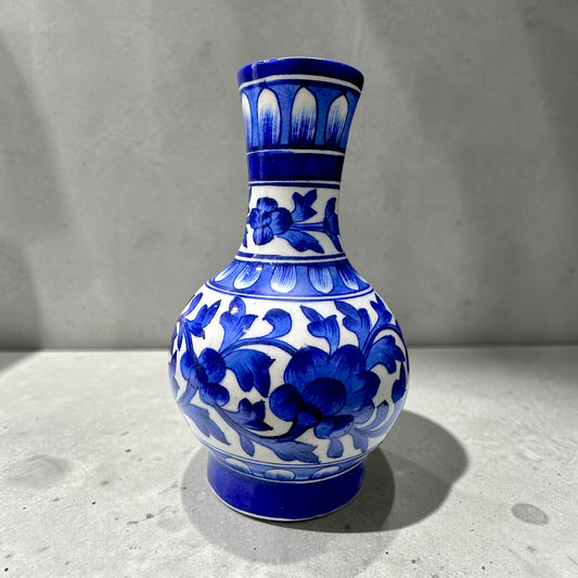 9-Inch Blue Pottery Vase