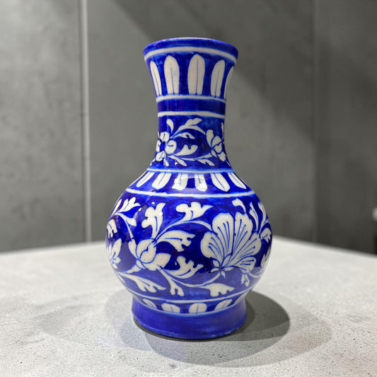 9-Inch Blue Pottery Vase