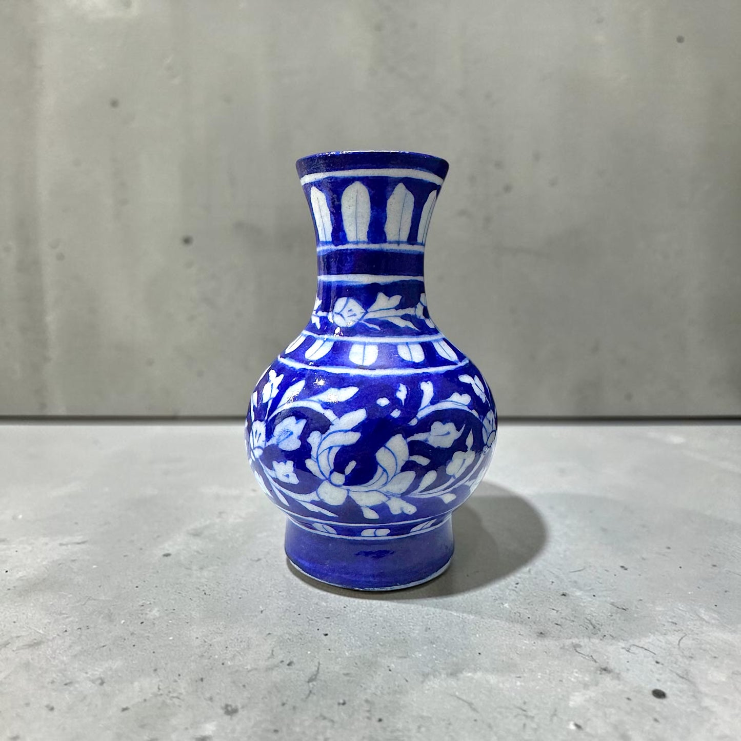 6-Inch Blue Pottery Vase