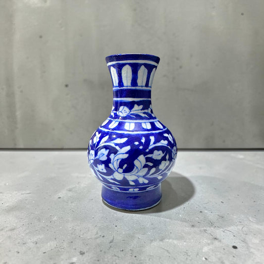 6-Inch Blue Pottery Vase