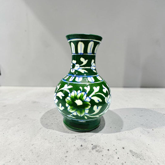 6-Inch Blue Pottery Vase