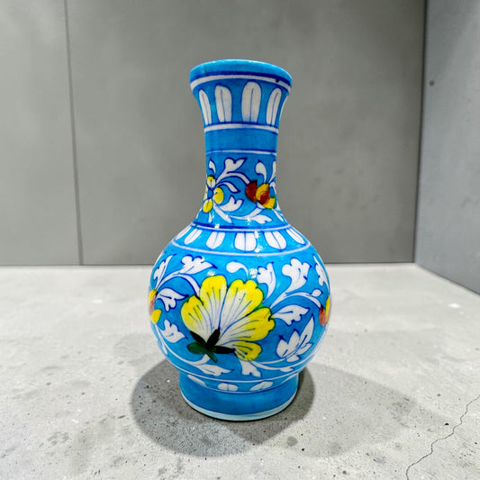 9-Inch Blue Pottery Vase