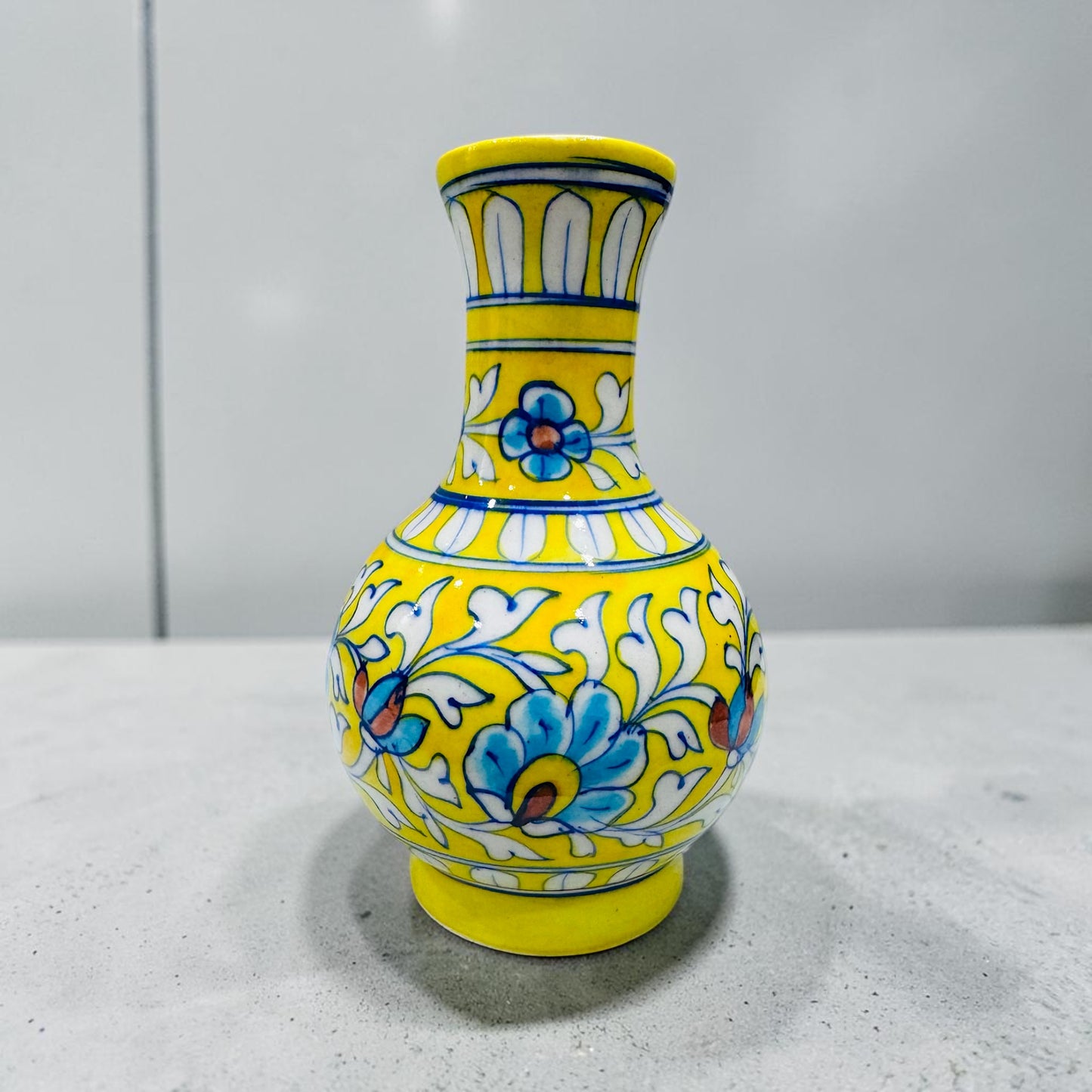 9-Inch Blue Pottery Vase