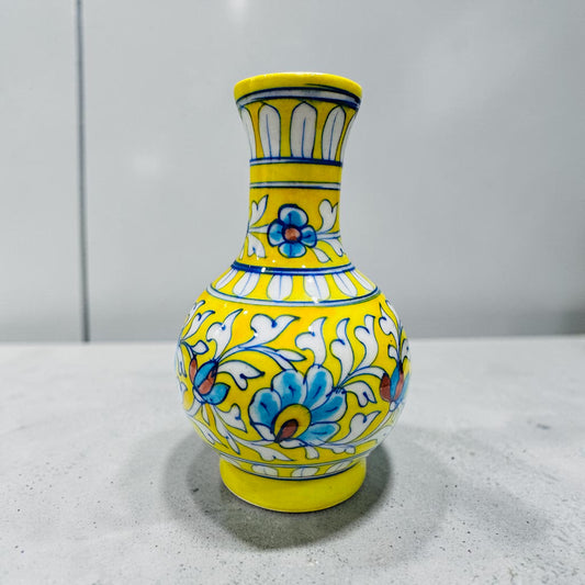 9-Inch Blue Pottery Vase