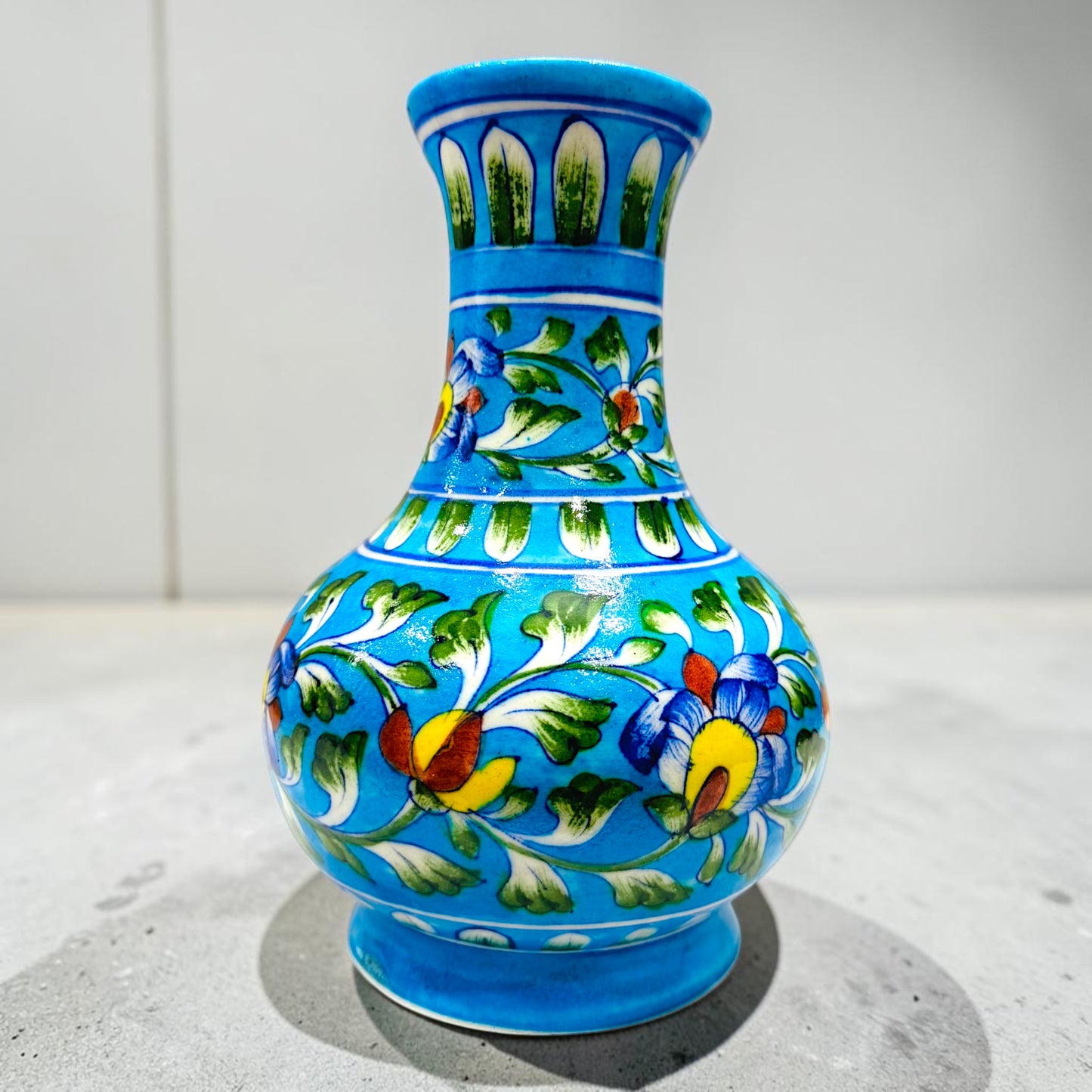 10-Inch Blue Pottery Surahi Vase