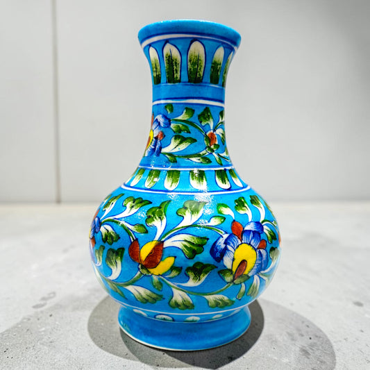 10-Inch Blue Pottery Surahi Vase