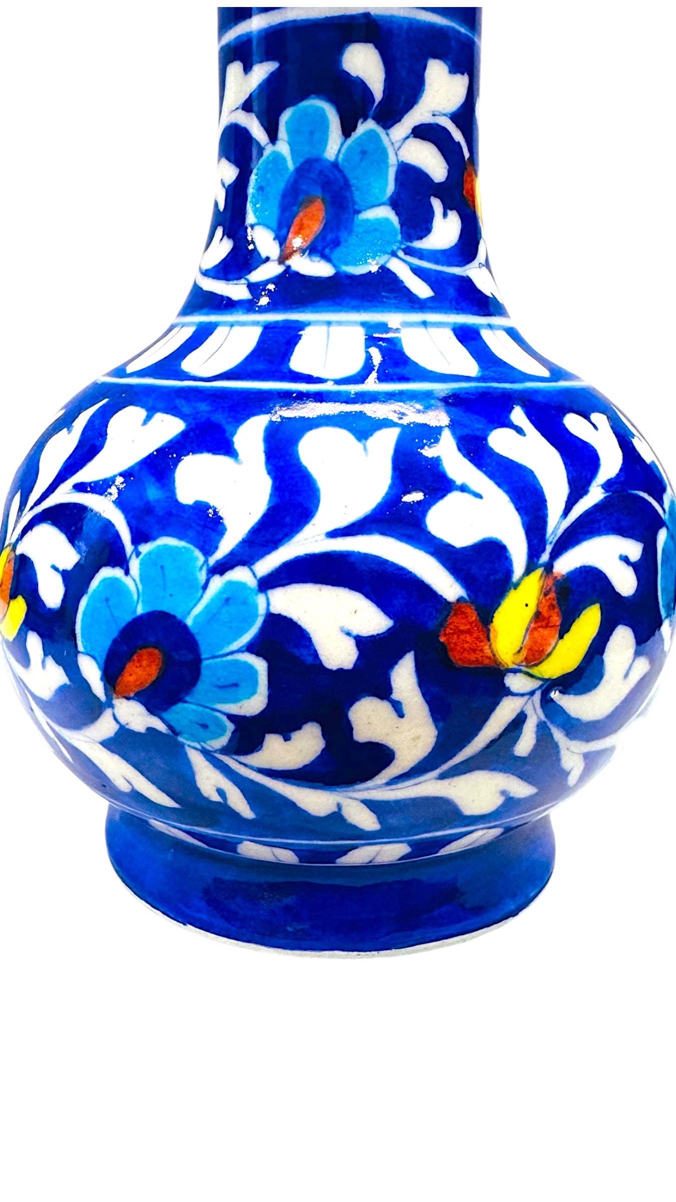 10-Inch Blue Pottery Surahi Vase