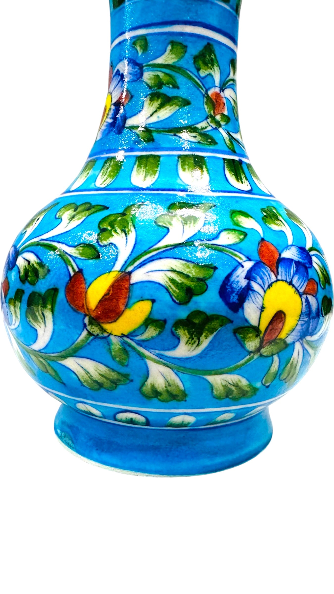 10-Inch Blue Pottery Surahi Vase