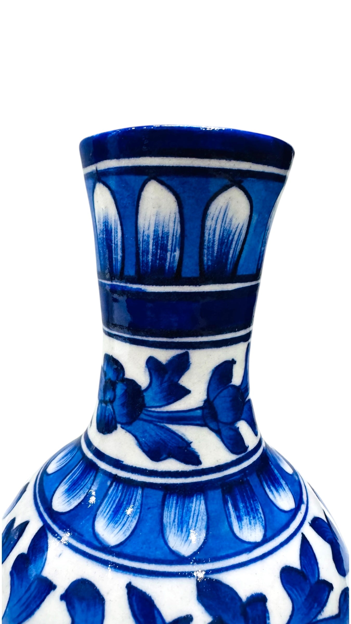 9-Inch Blue Pottery Vase