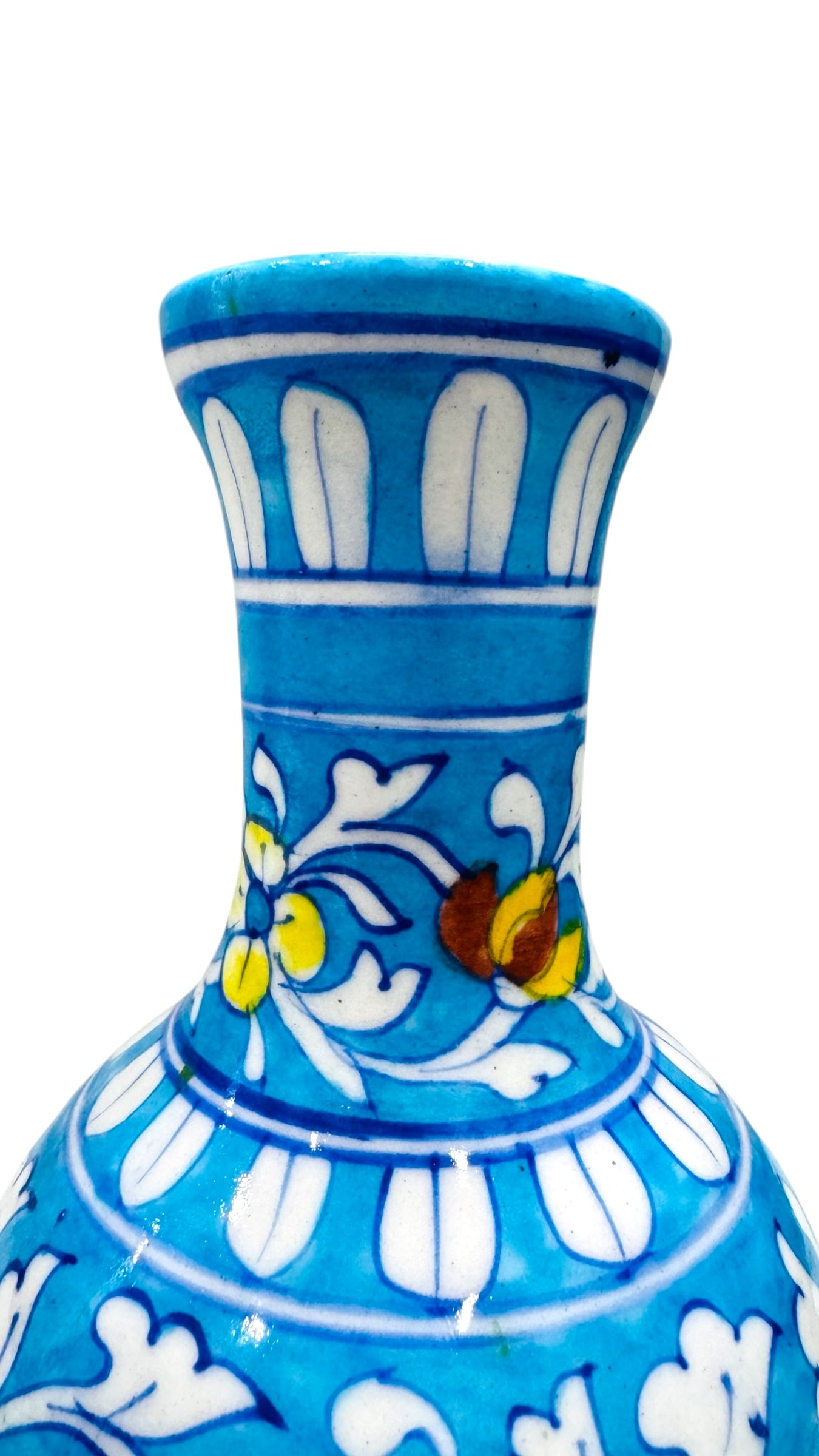 9-Inch Blue Pottery Vase