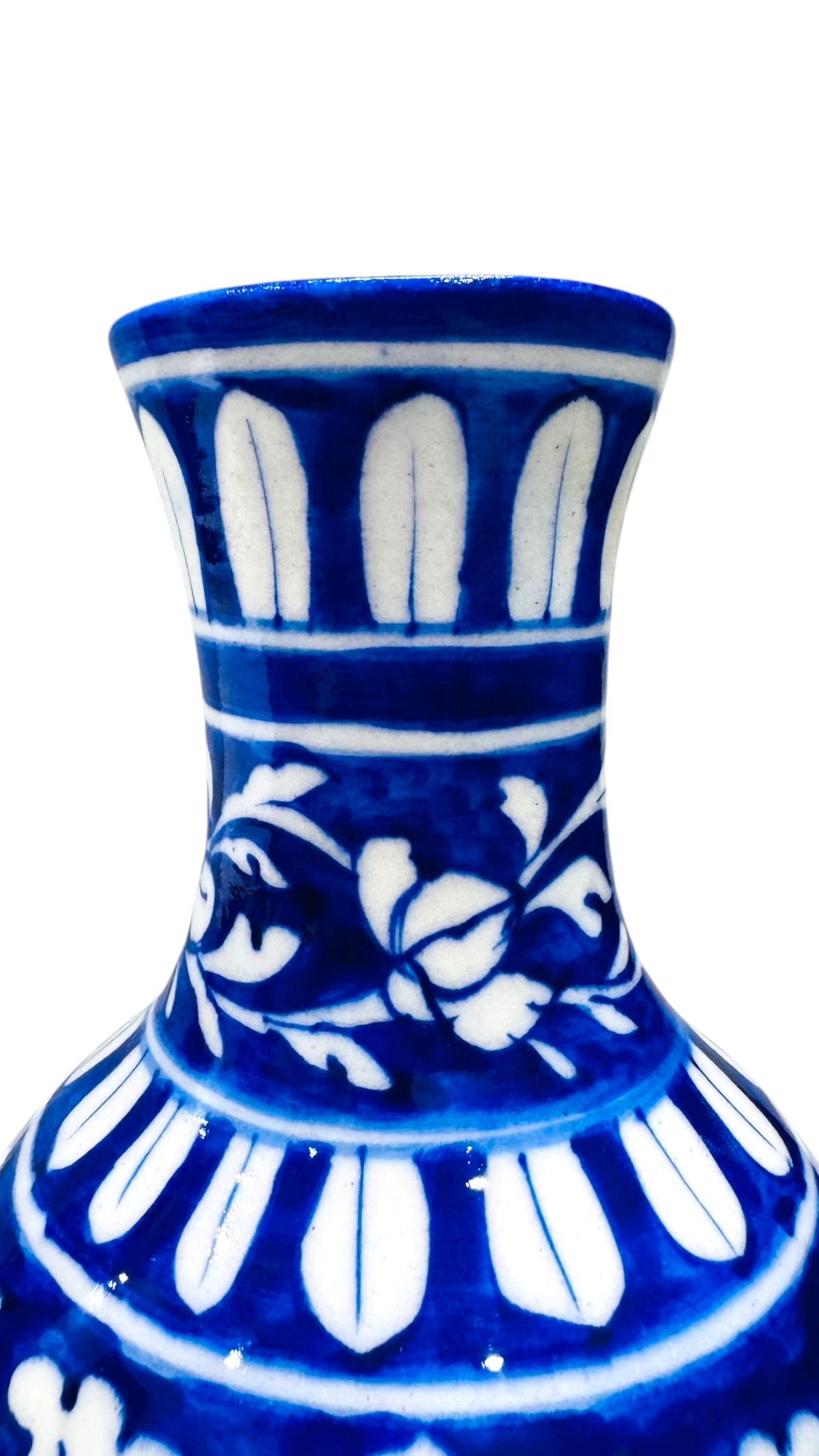 9-Inch Blue Pottery Vase