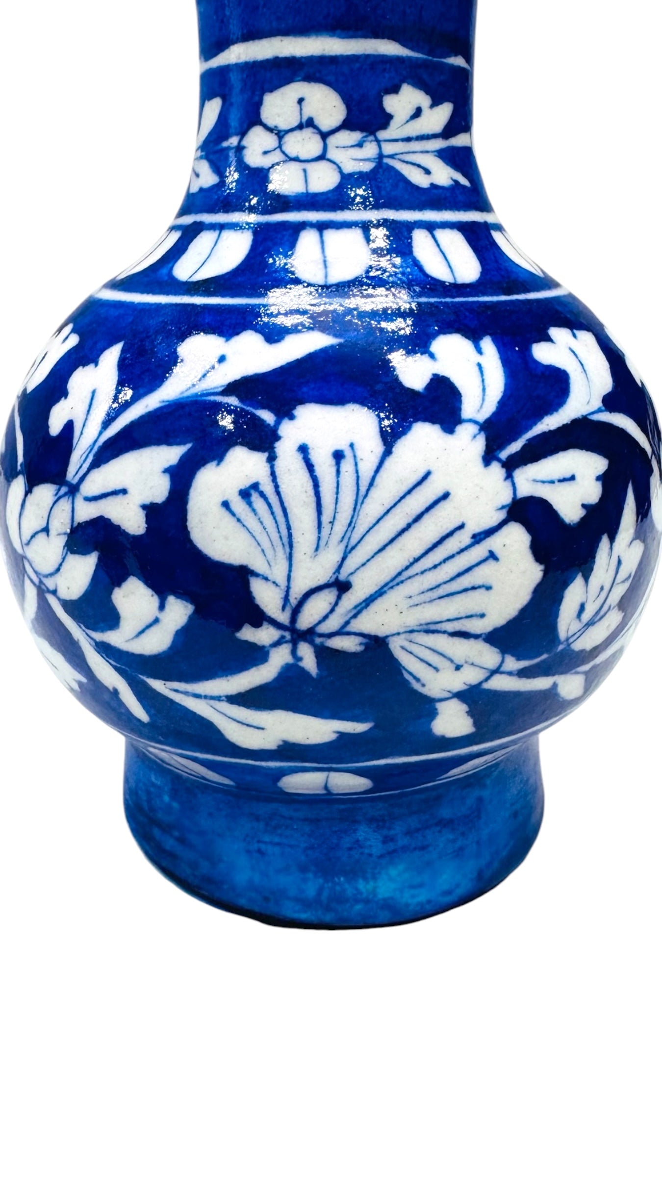 6-Inch Blue Pottery Vase