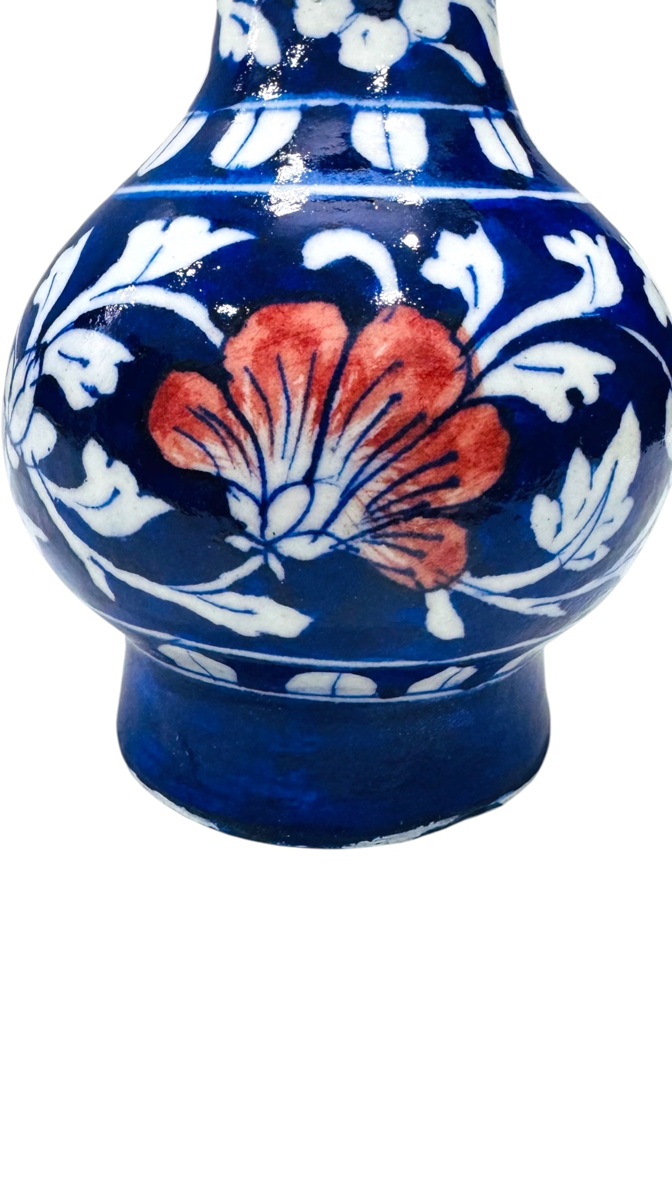 6-Inch Blue Pottery Vase