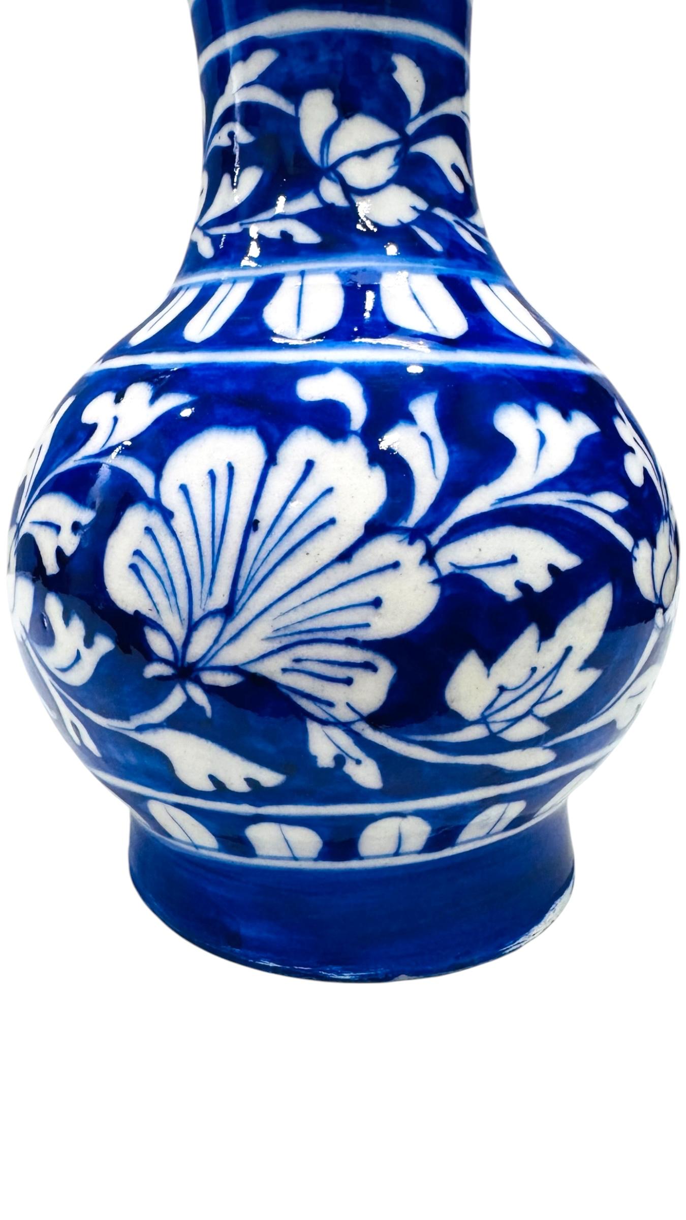 9-Inch Blue Pottery Vase